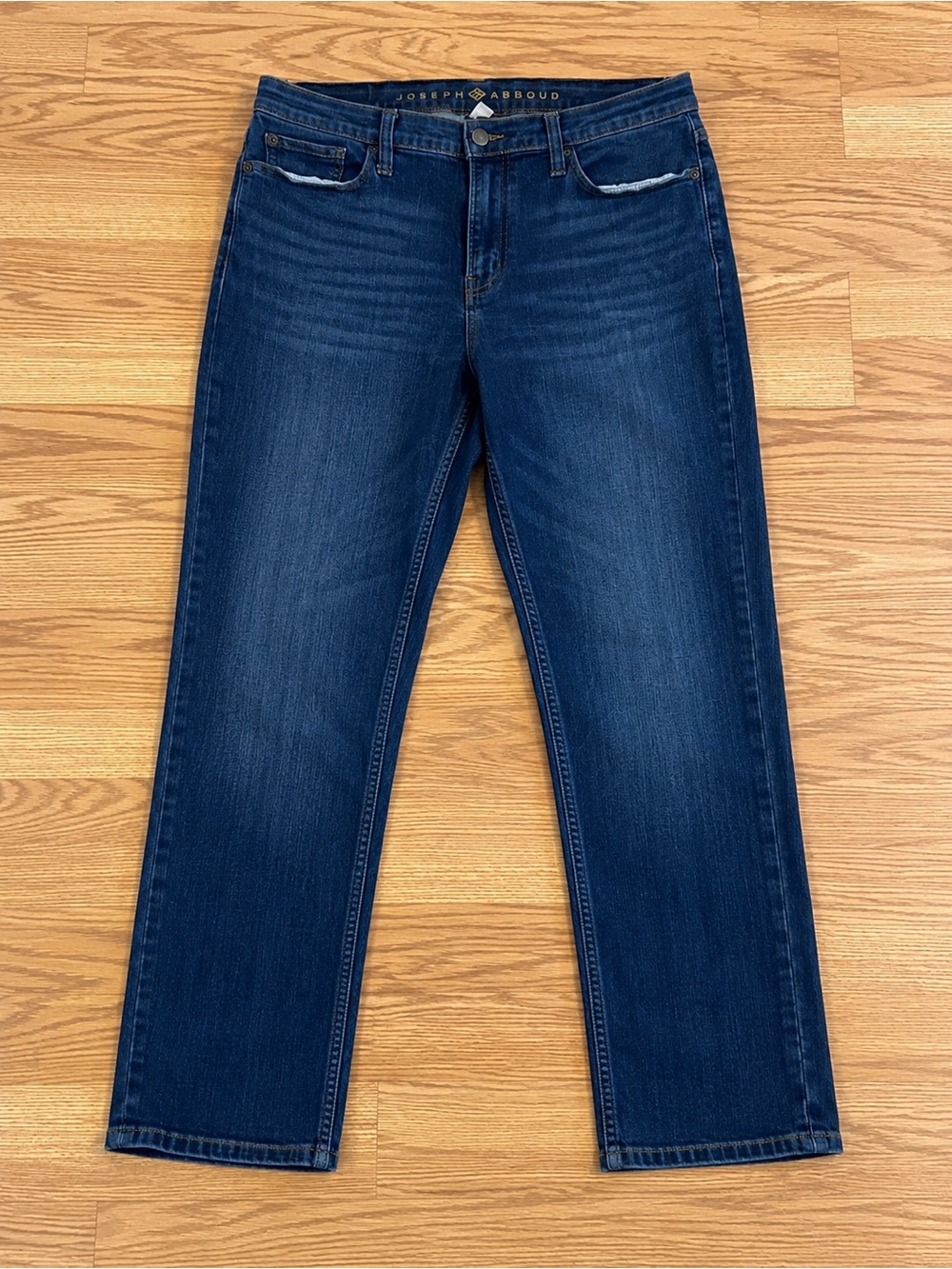 Joseph Abboud Men’s dark Blue Denim Jeans Athletic Fit Straight Cotton Blend